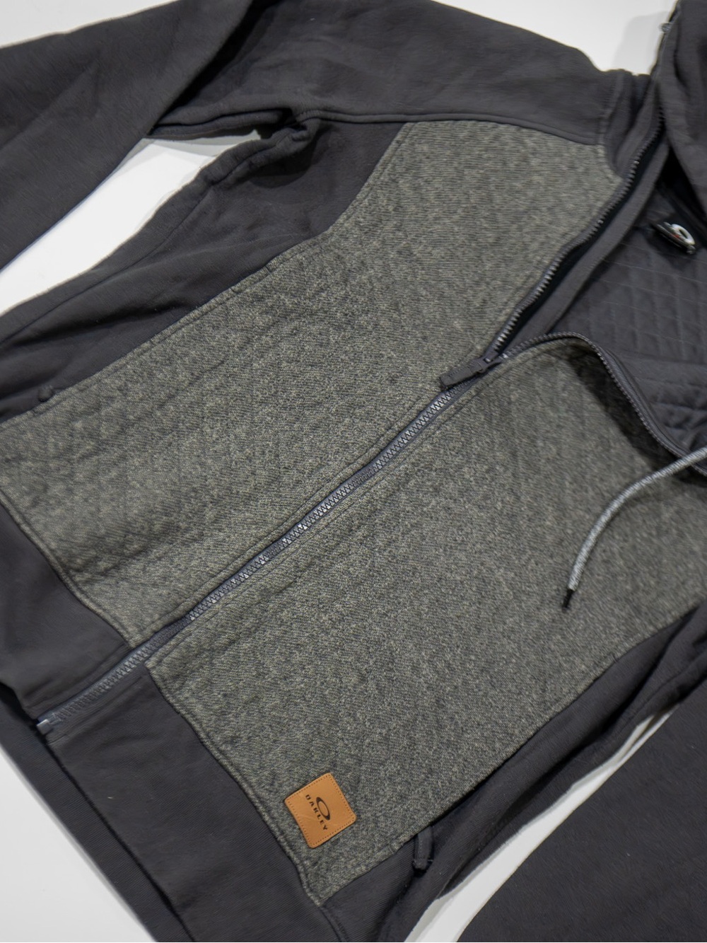Oakley Men’s Two-Tone Charcoal and Heather Gray Zip Hoodie Jacket